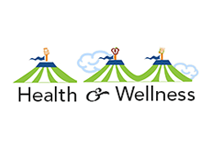 Three green and white circus tents for health and wellness