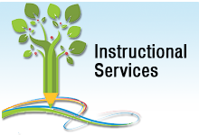 Instructional services pencil shaped tree logo.