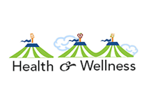 Three green and white circus tents for health and wellness